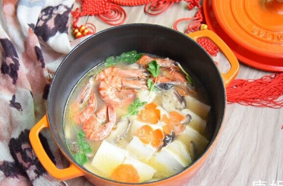 对虾什锦煲