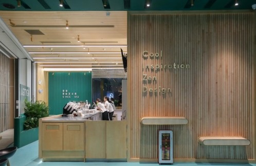 喜茶绿色店，将中国传统茶文化融入空间设计