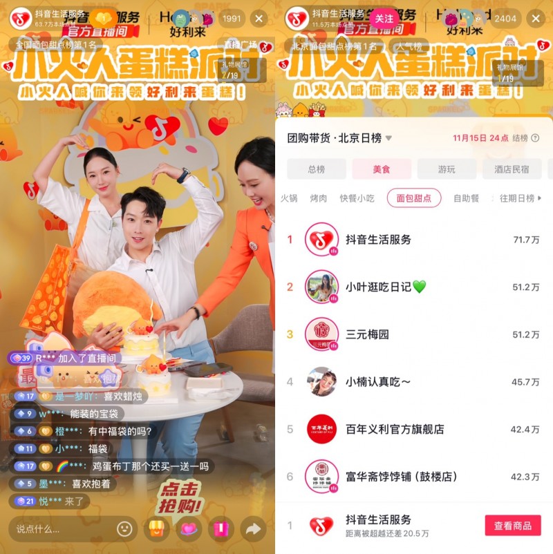 好利来X小火人IP联名蛋糕抖音团购7天销售超600万元，解锁IP营销新路径